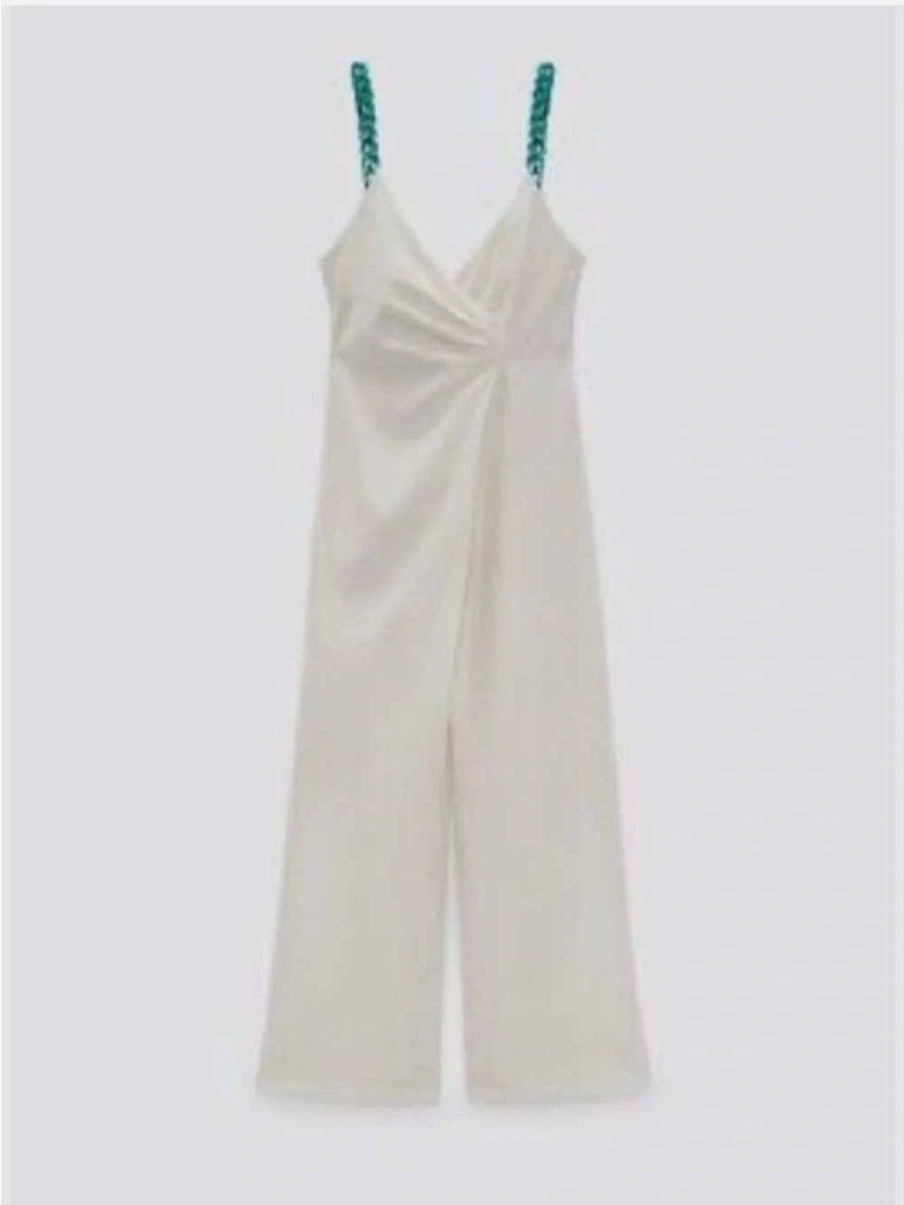 Zara Linen Jumpsuit with Chain White